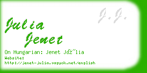julia jenet business card